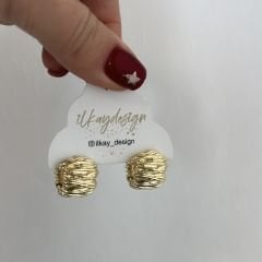 Özel Seri Kalın Tırtıklı Halka Küpe 1,5cm GOLD