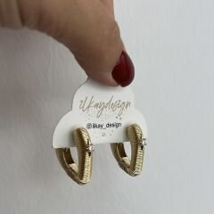 Özel Seri Taşlı Kalp Küpe 2cm