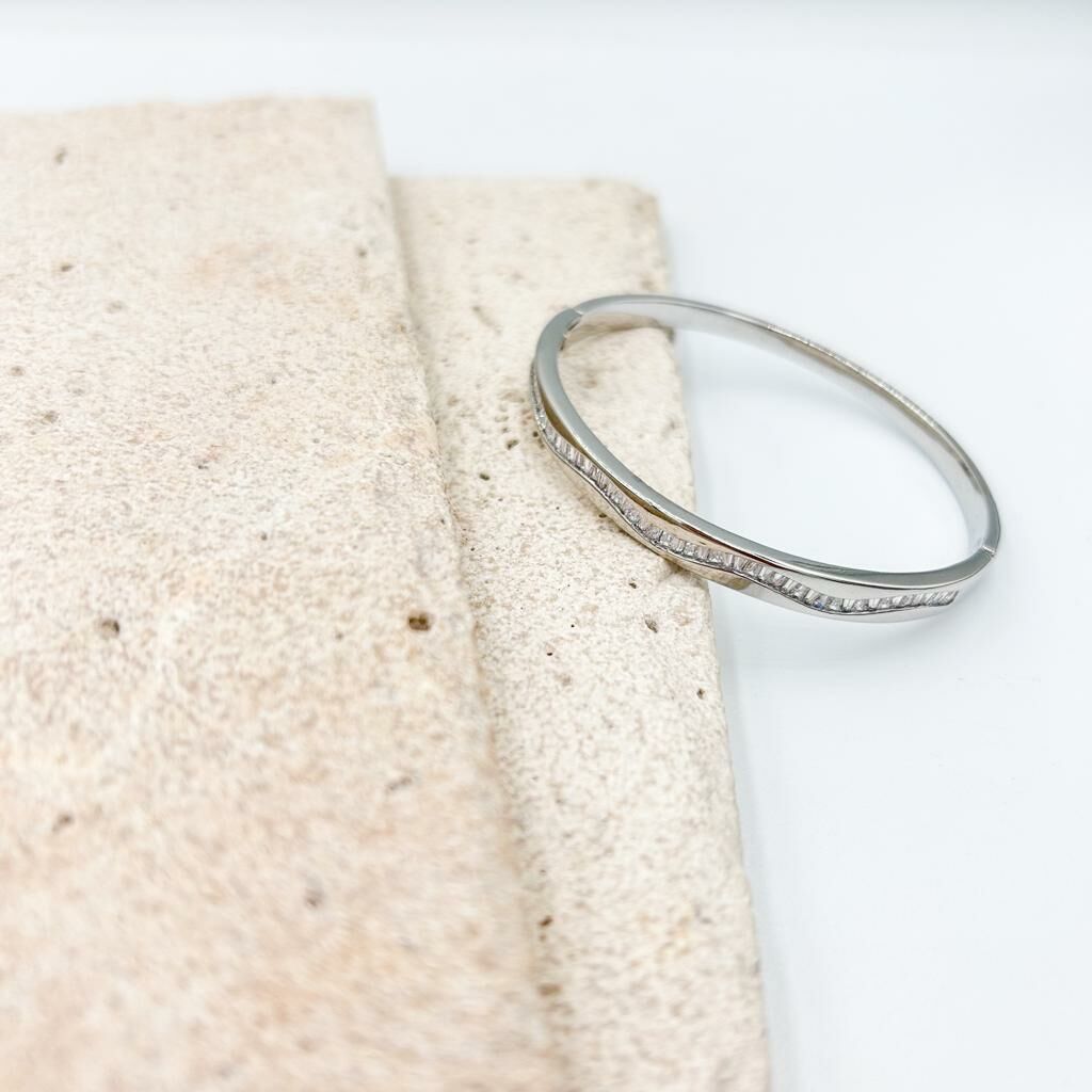 İthal Zirkon  Baget Taşlı Kelepçe 17 cm
