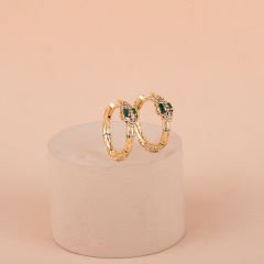 Özel Seri Zirkon Taşlı Snake Halka Küpe 2cm