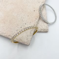 İthal Zirkon Taşlı Pırlanta Montür Kelepçe 17 cm