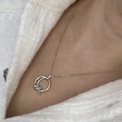 Özel Seri Zirkon Taşlı Düğüm Kolye 50cm