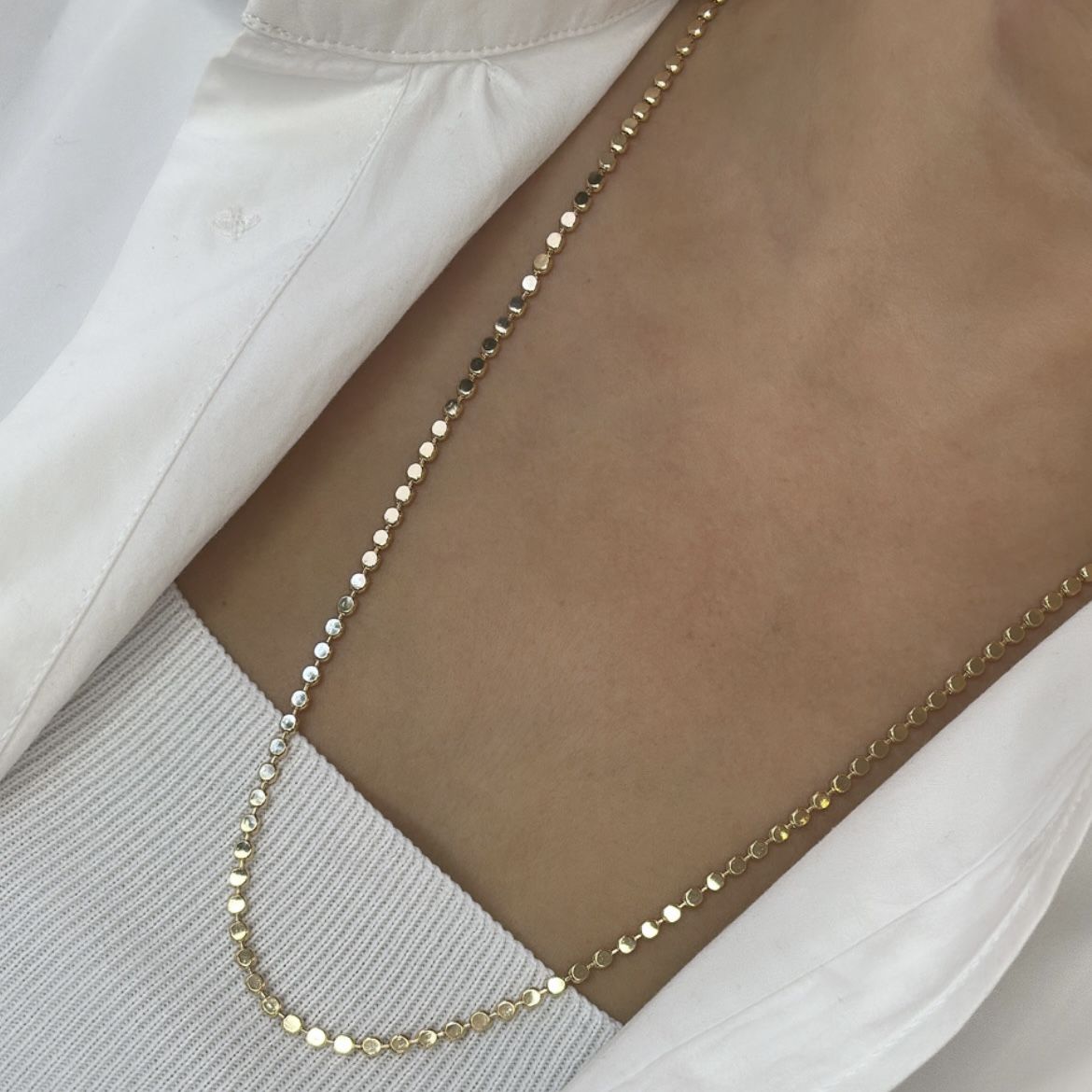 Özel Seri Ezme Zincir Kolye 65cm