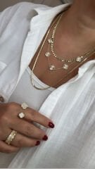 Özel Seri  14k Gold 5 Yoncalı Kolye 50cm
