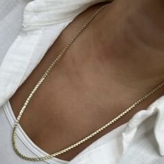 Özel Seri 14K Gold S Kıvrım Zincir 60cm