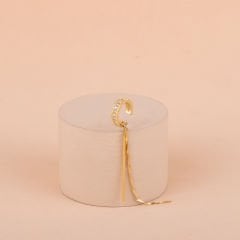 Özel Seri Zirkon Taşlı Zincirli Kıkırdak Küpe