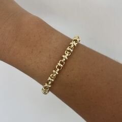 Özel Seri 14K Gold Silindir Zincir Bileklik 19cm