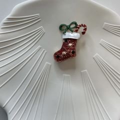 Özel Seri Kırmızı Taşlı Çorap Broş 3,5cm