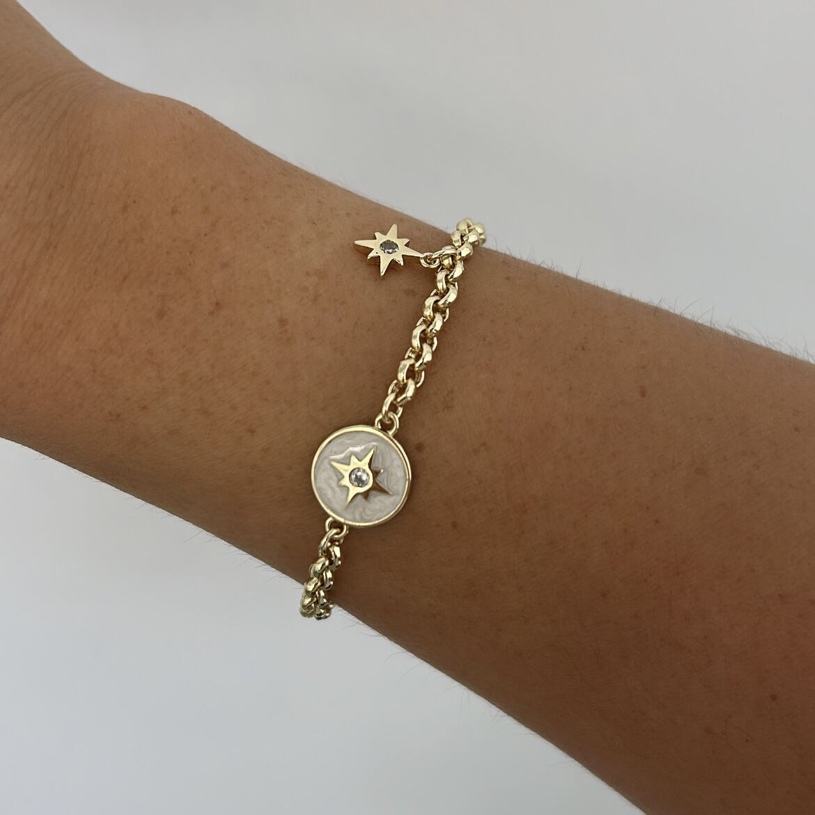 Özel Seri 14K Gold Kutup Yıldızlı Bileklik 20cm