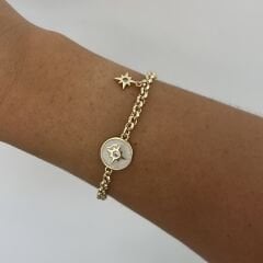 Özel Seri 14K Gold Kutup Yıldızlı Bileklik 20cm