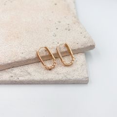 Vip Seri  Zirkon Taşlı Oval Küpe 2cm
