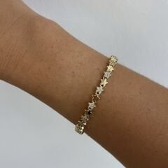 Özel Seri 14k Gold Taşlı Yıldızlı Bileklik 19cm