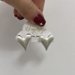 Özel Seri Mat Kalp Küpe 2cm
