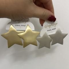 Özel Seri Mat Yıldız Küpe 4cm