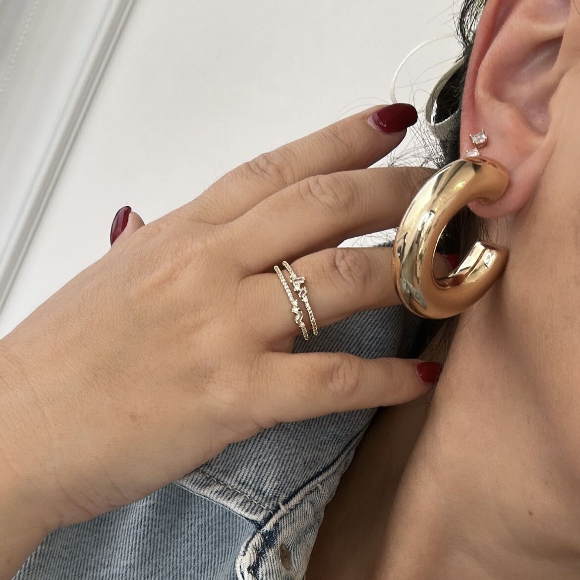 Özel Seri Boru Halka Küpe 3 cm