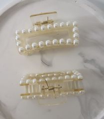 İnci Detaylı Mandal Toka 8 cm