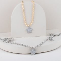 Özel Seri Zirkon Taşlı Dorika Yıldız Kolye 57cm