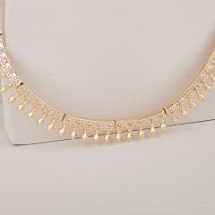 Özel Seri Zirkon Taşlı Çivili Choker Kolye 45cm