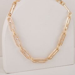 Özel Seri Zirkon Taşlı Messi Choker Kolye 45 cm