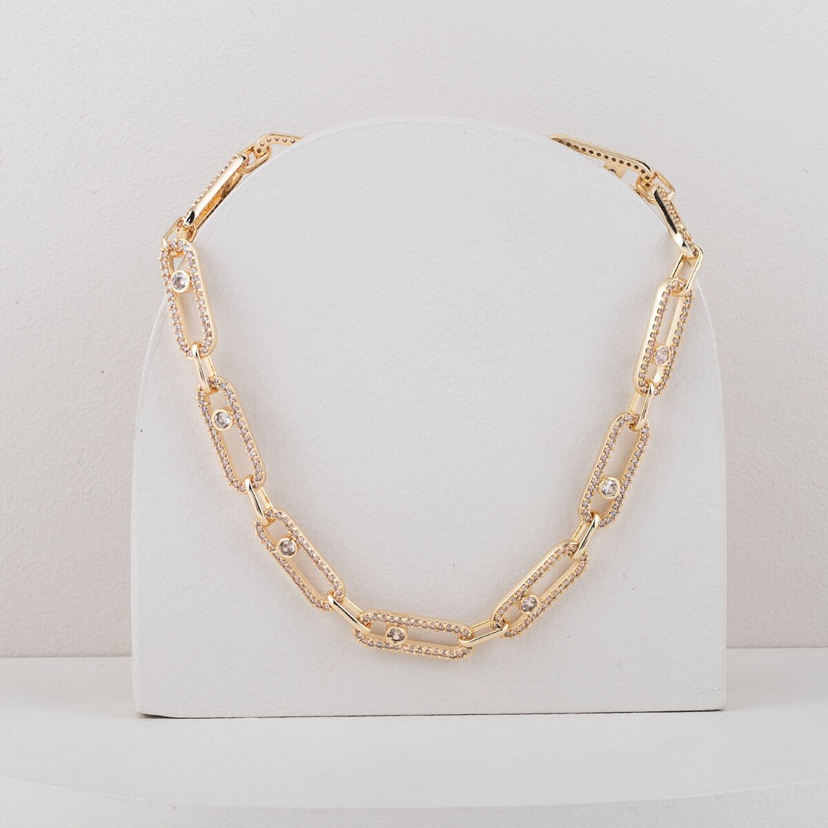 Özel Seri Zirkon Taşlı Messi Choker Kolye 45 cm