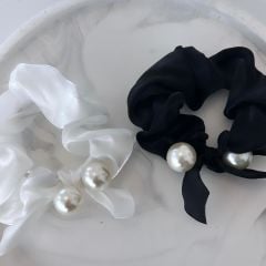 İnci Detaylı Organze Lastik Toka