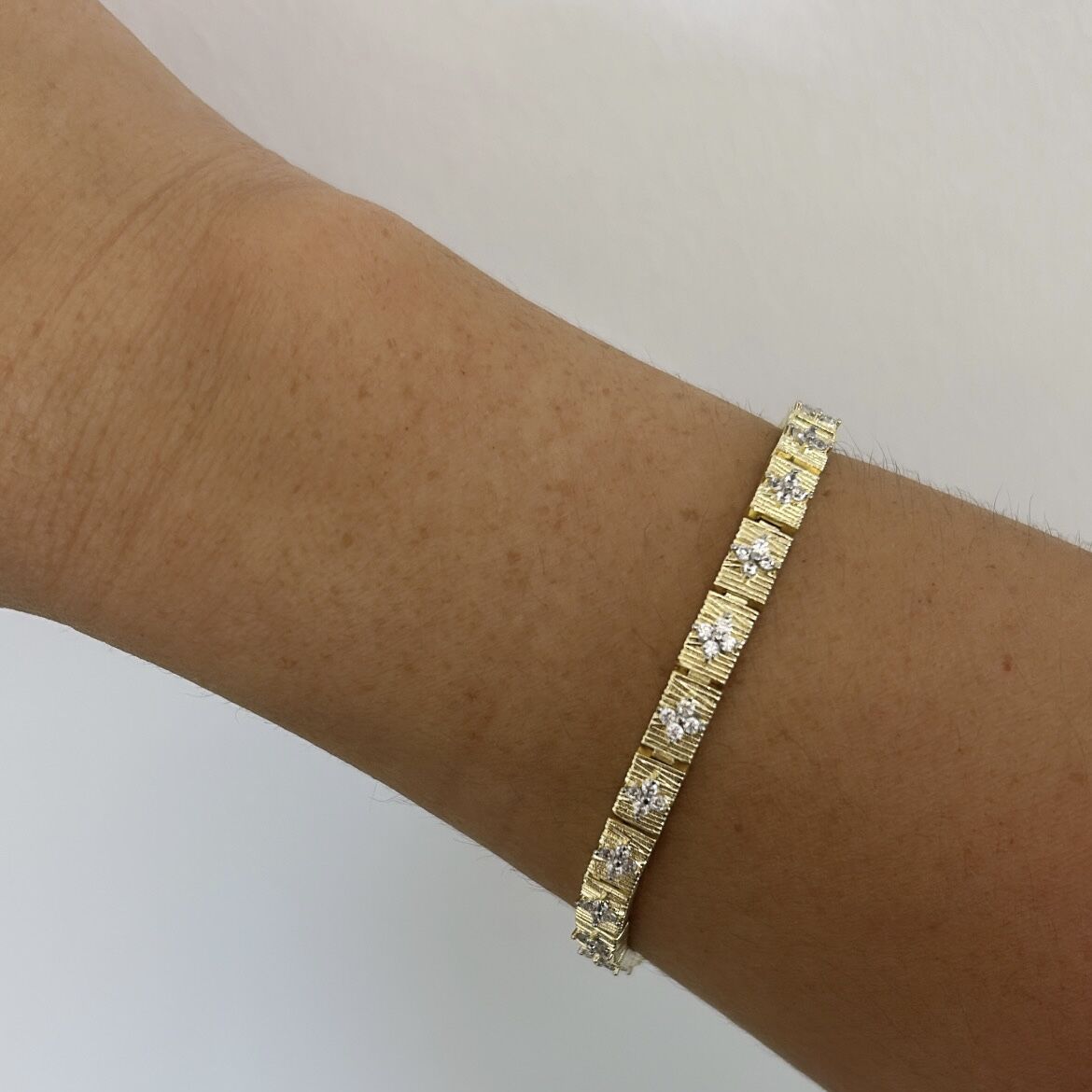 Özel Seri 14k Gold Taşlı Hasır Bileklik 18 cm