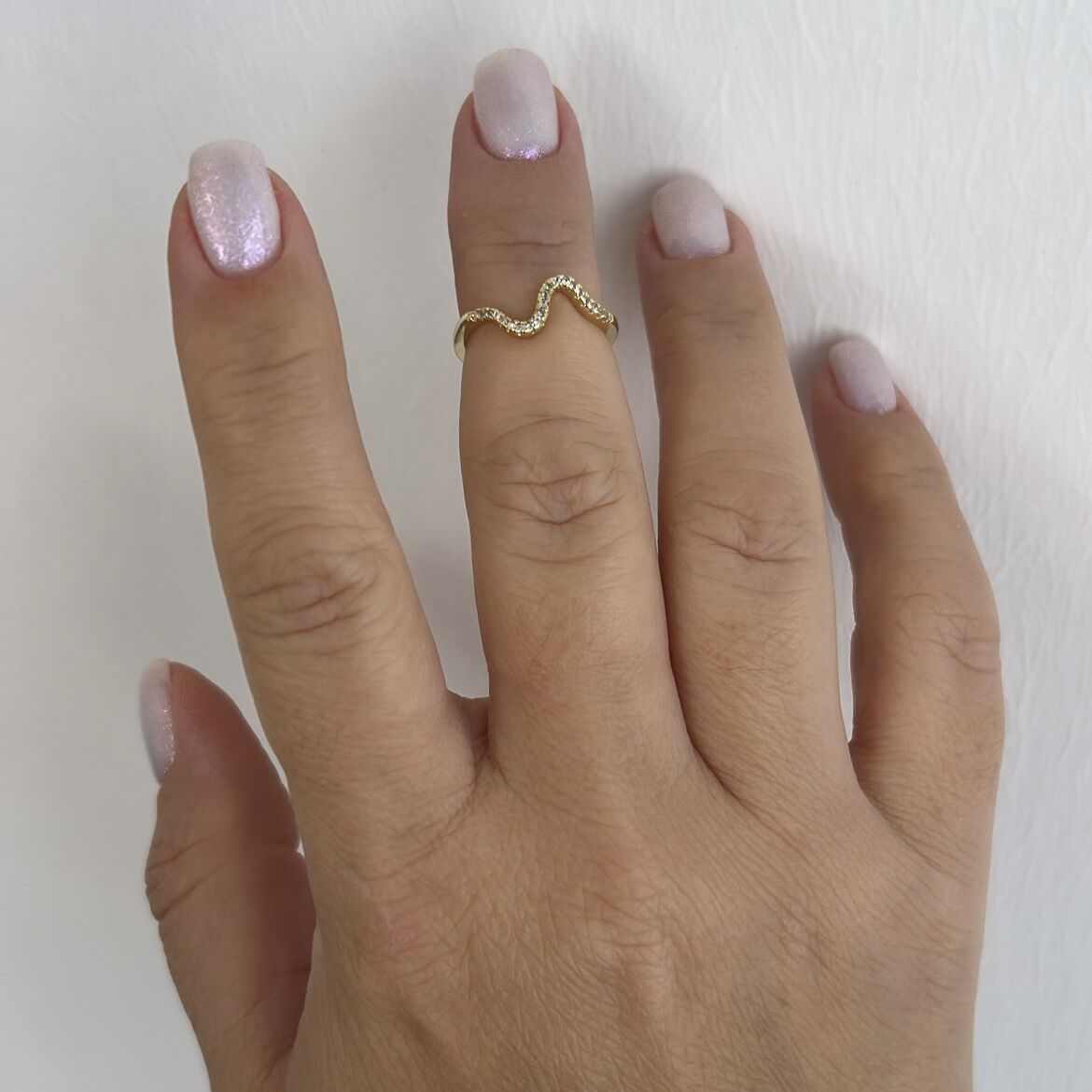 Özel Seri Zirkon Taşlı Kıvrımlı Eklem Yüzüğü