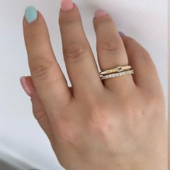 Özel Seri Taşlı Sedefli 2'li Yüzük Ayarlı