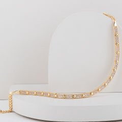 Özel Seri Zirkon Taşlı Choker Plaka Kolye 45cm