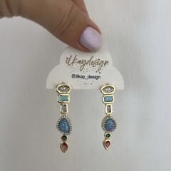 Özel Seri Renkli Taşlı Küpe