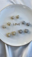 Özel Seri Zirkon Taşlı Top Küpe