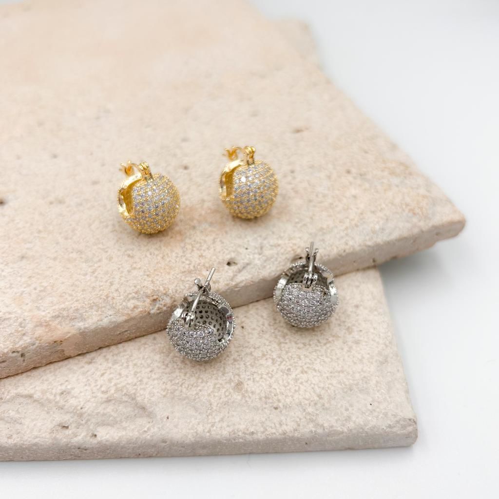 Özel Seri Zirkon Taşlı Top Küpe