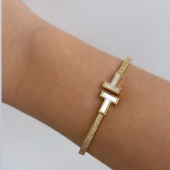 Özel Seri Zirkon Taşlı Sedefli TFF Kelepçe