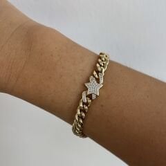 Vip Seri Yıldızlı Zincir Bileklik 19 cm
