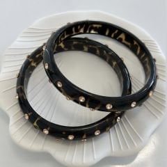 Leopar Desenli Taşlı Bileklik  ( iç çapı 7cm)