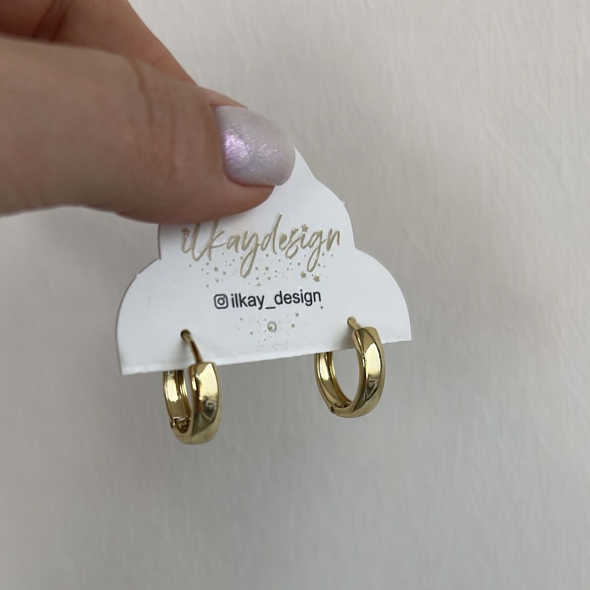 Vip Seri 14K Gold Halka Küpe 1,5cm