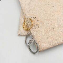 Özel Seri Zirkon Taşlı Snake Küpe 3cm