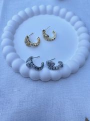 Özel Seri Zirkon Taşlı Snake Küpe 1,5cm