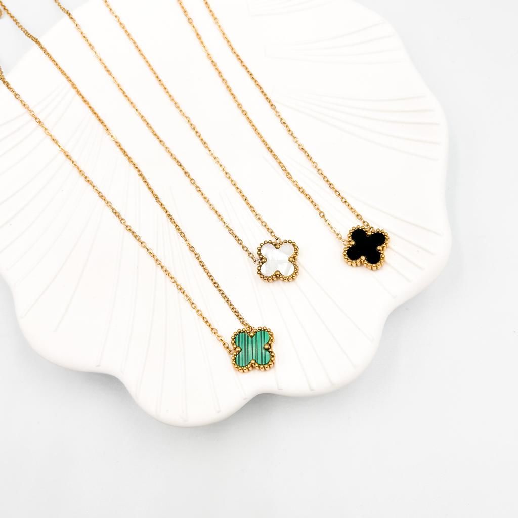 Çelik  Yonca Kolye 45cm