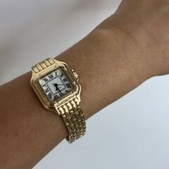 Gold 3cm  Kare Kadranlı Saat