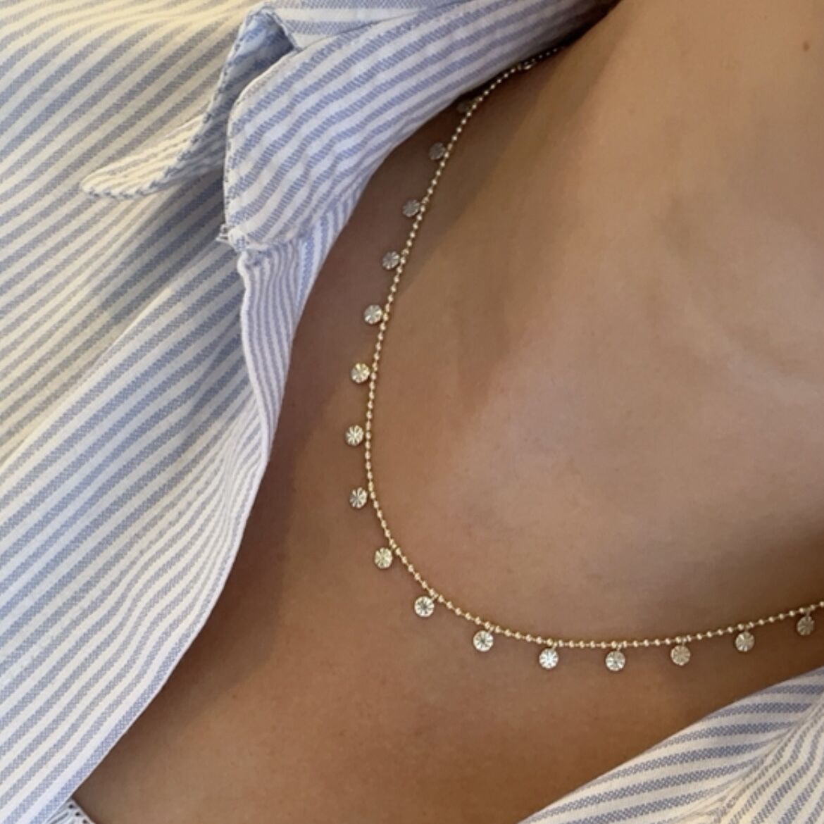 Özel Seri Pullu 14k Gold Kolye 46 cm