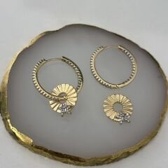 Özel Seri Yıldız Charmlı Halka Küpe 3cm