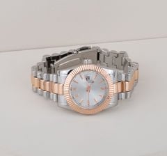 Gümüş -Rose Taşsız Saat
