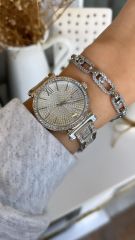 İçi Dışı Zirkon Taşlı Saat