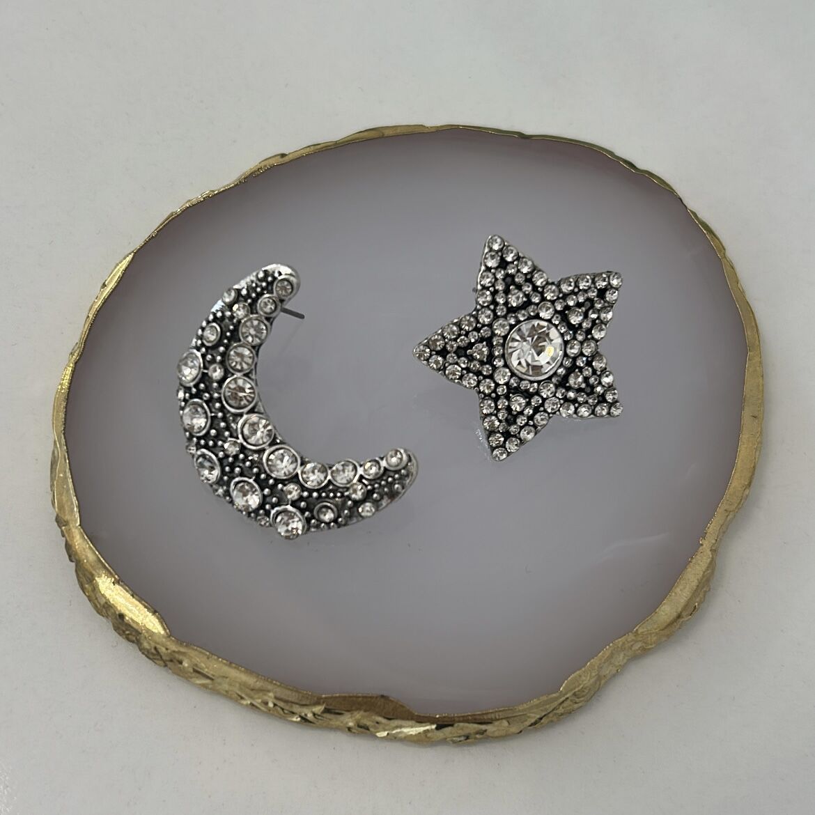 Özel Seri Zirkon Taşlı Ay Yıldızlı Küpe