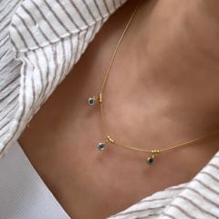 Çelik Nazar Boncuklu Kolye 50cm