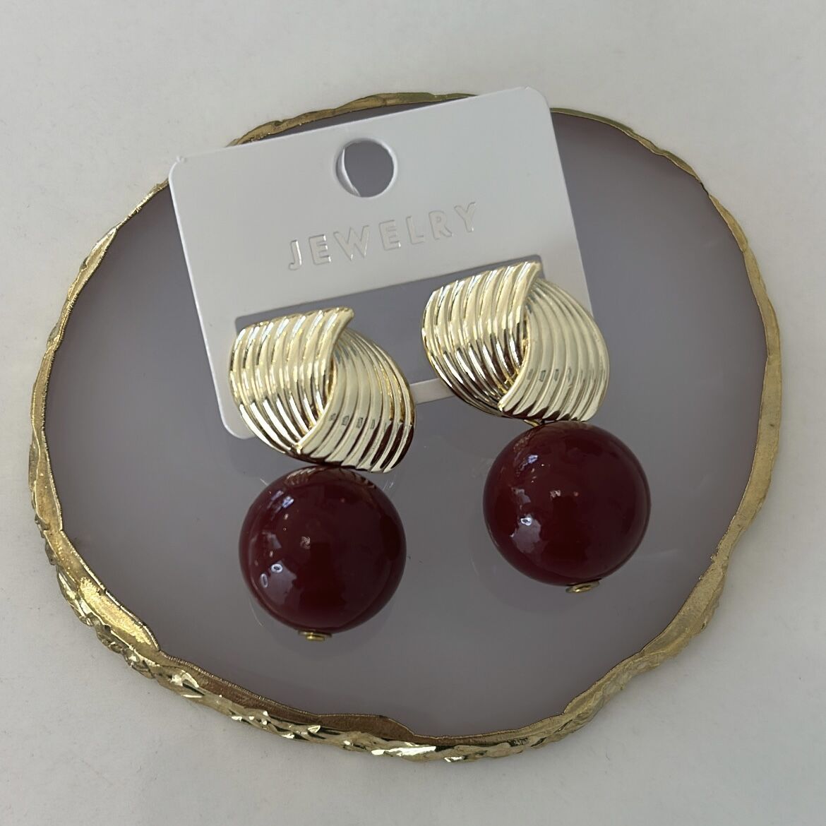 Özel Seri Bordo Toplu Küpe