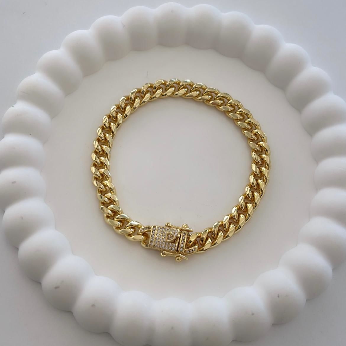 Özel Seri Zirkon Taşlı Zincir Bileklik 19cm