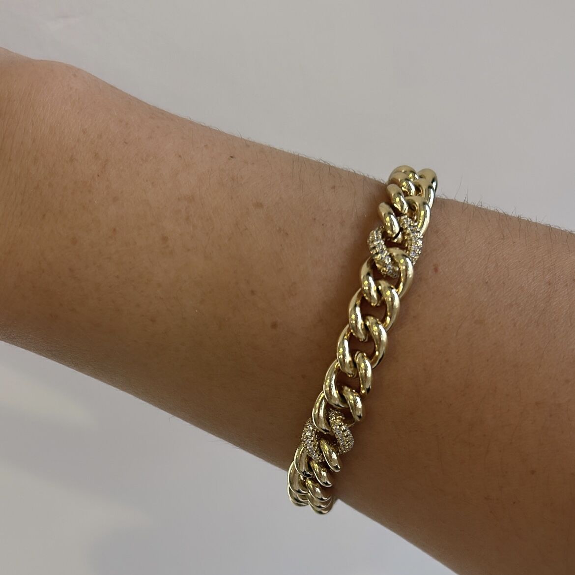 Vip Seri 14k Gold Dümen Kilitli Zincir Bileklik 20cm