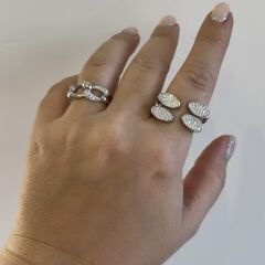 Vip Seri Zirkon Taşlı  Zincir Yüzük